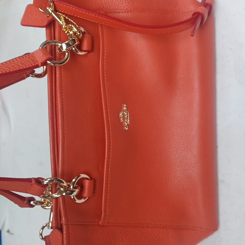 Coach Orange Leather Handbag - Picture 2 of 9